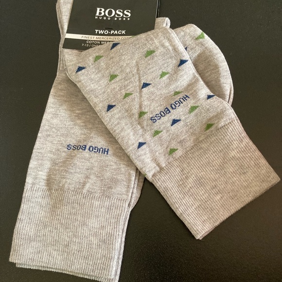 2 PAIRS 🔥🔥HOST PICK🔥🔥NEW 2 PAIRS OF MENS HUGO BOSS SOCKS GRAY SZ 7-13 - Picture 2 of 7